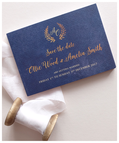 navy wedding save the date