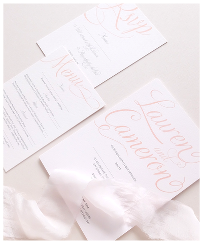 pink and blush wedding invite