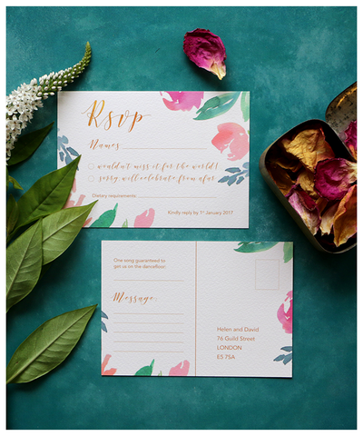 postcard rsvp for wedings