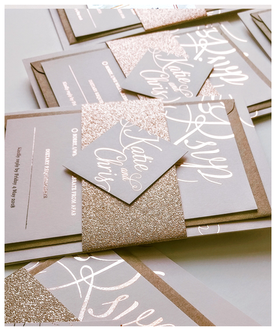 rose gold foil invite