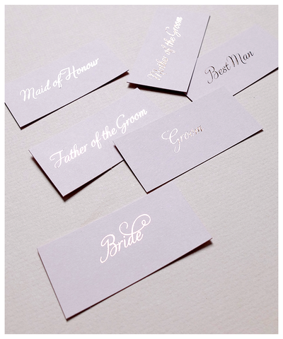 rose gold foil placecards