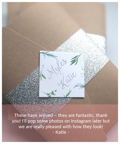 glitter silver wedding invitation package