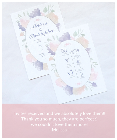 violet wedding invitation