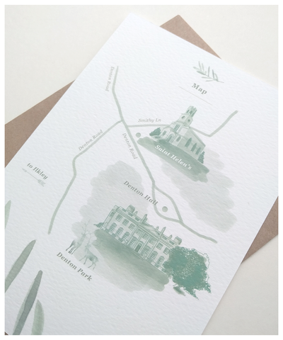 bespoke map wedding invite