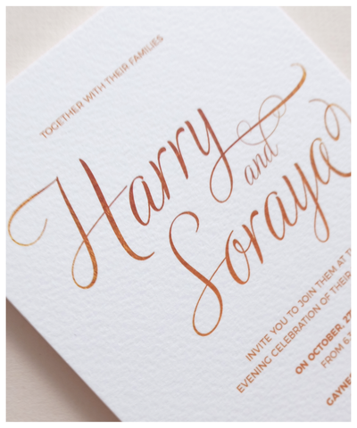 elegant white and gold wedding invites