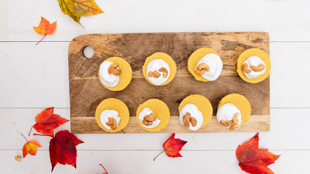 Mini No-Bake Pumpkin Cheesecake