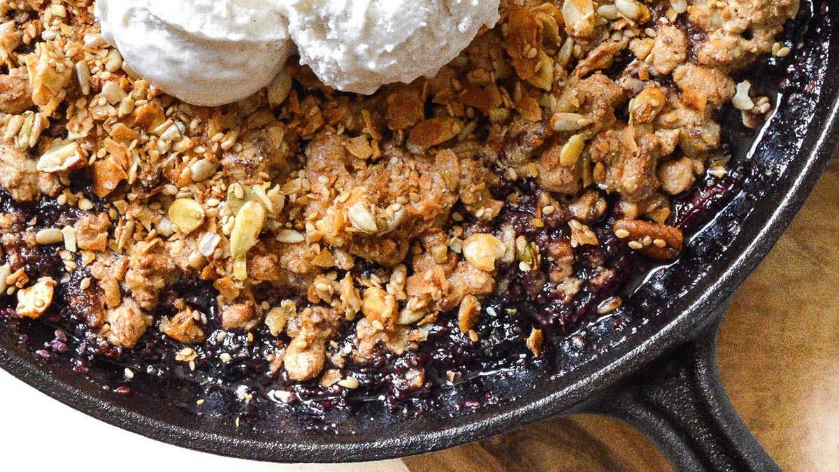 GrandyOats Mixed Berry Skillet Cobbler