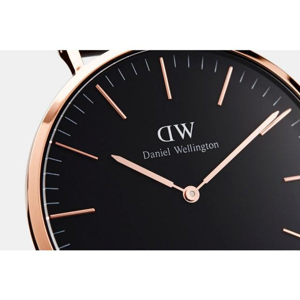 DW00100148 Wellington Classic Cornwall Black 40mm Rose Gold – and Stripes