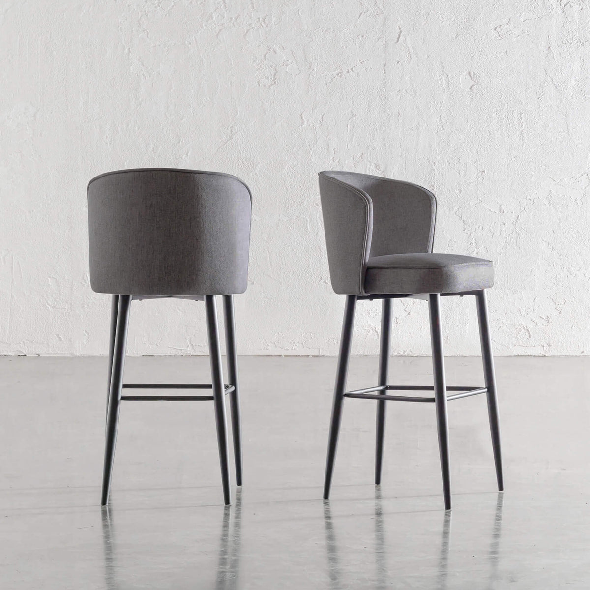 grey chair and stool