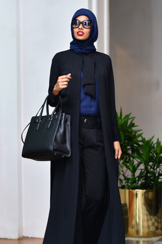 Peach Abaya With Lace