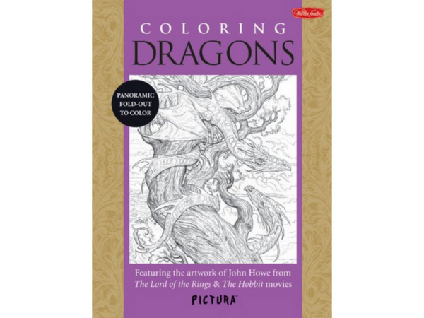coloring dragons adult coloring book by John Howe