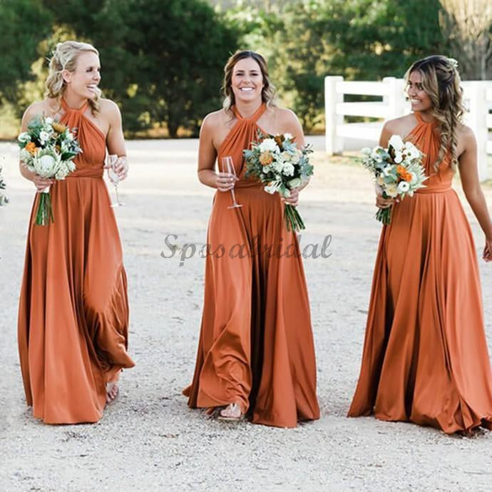 soft orange bridesmaid dresses