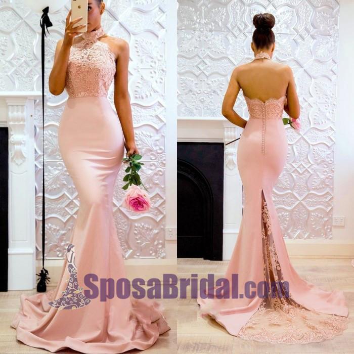 peach mermaid wedding dress