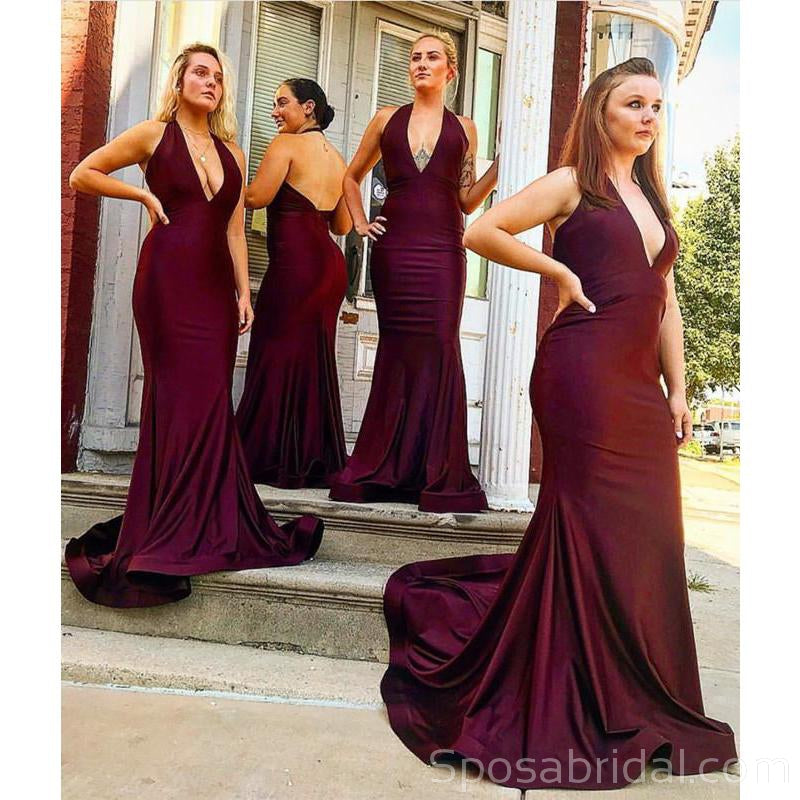 satin mermaid bridesmaid dresses