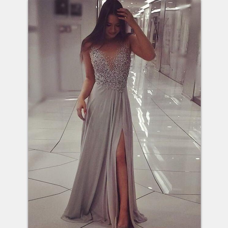 cheap grey prom dresses