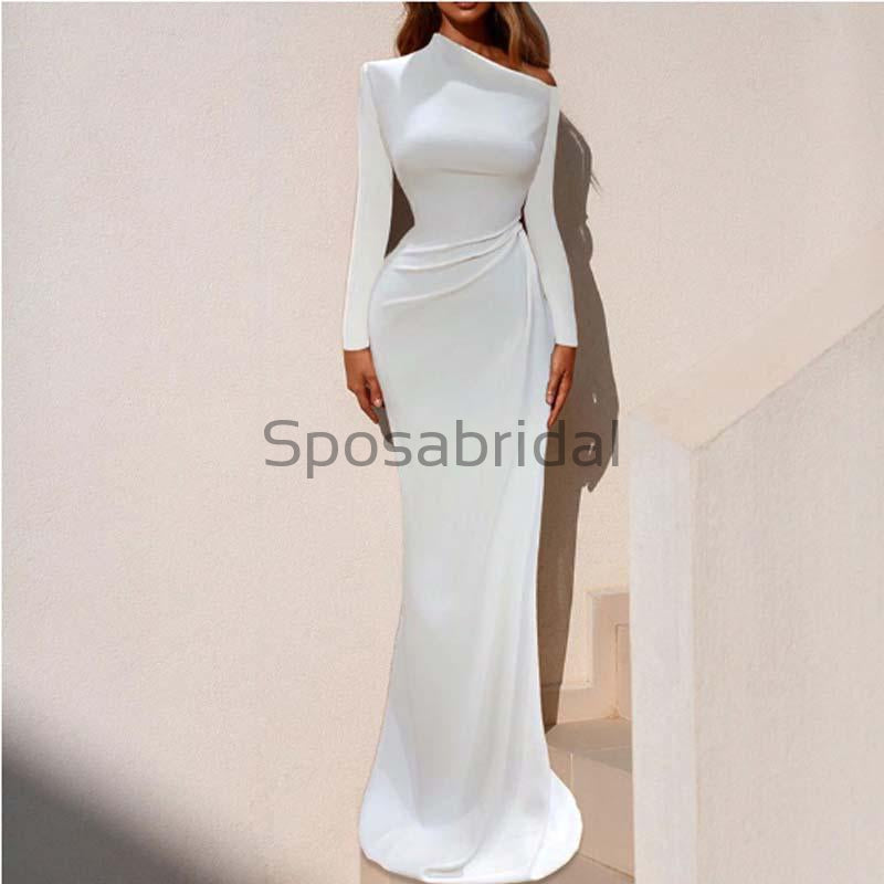 simple long gown designs with sleeves