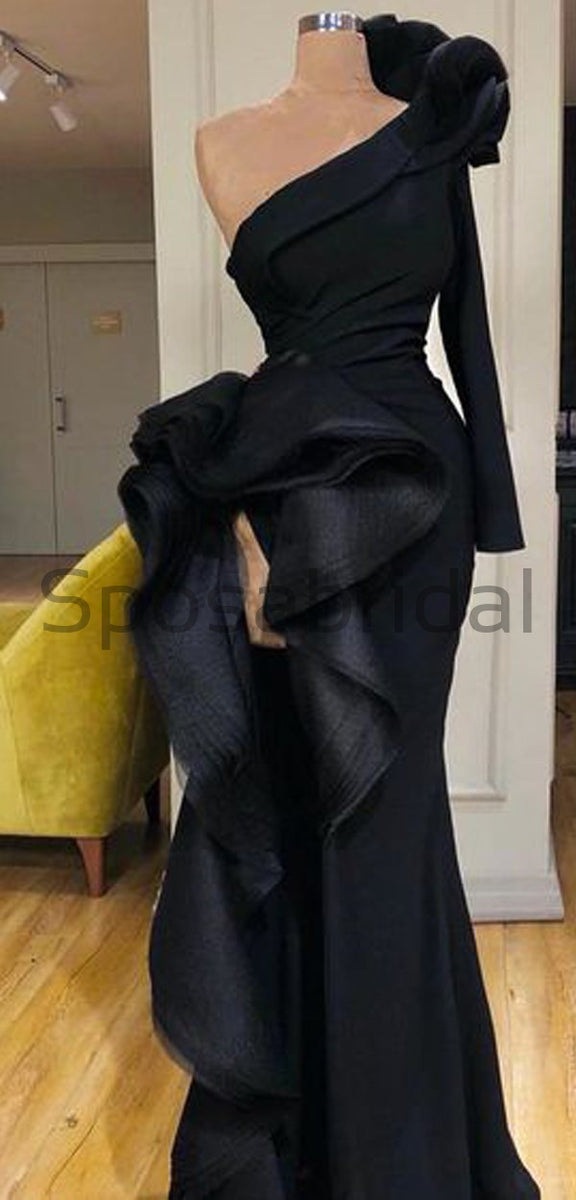 modest long black formal dresses