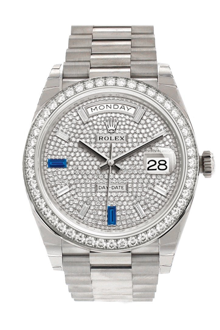 Baguette Diamond Dial 18k White Gold 