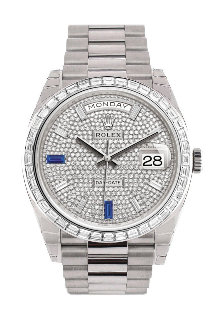 rolex day date 40 platinum diamond bezel