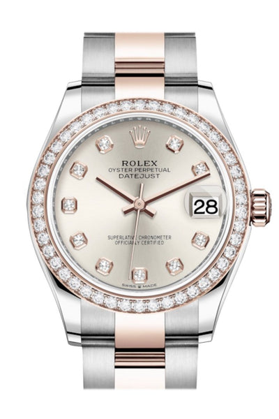 rolex datejust silver and gold