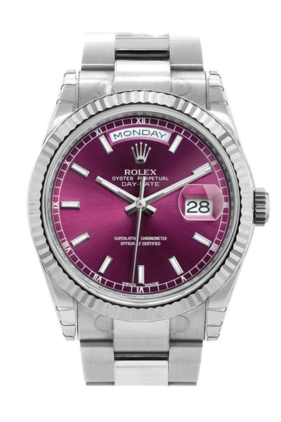 Rolex Day-Date 36 Cherry Dial Fluted 