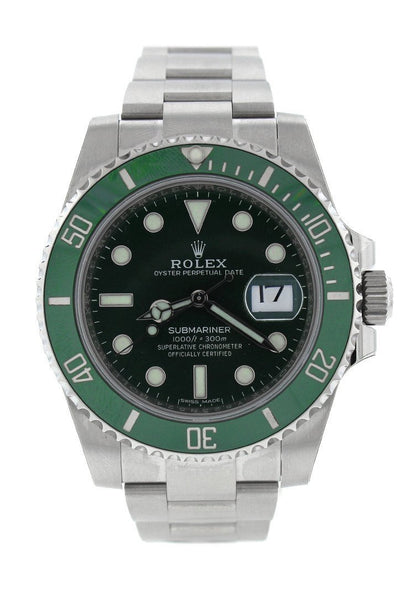 rolex submariner date green dial men's watch 116610lv
