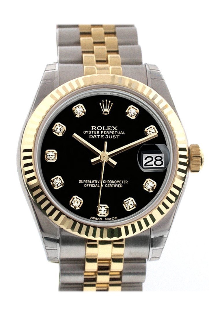 ladies rolex black face