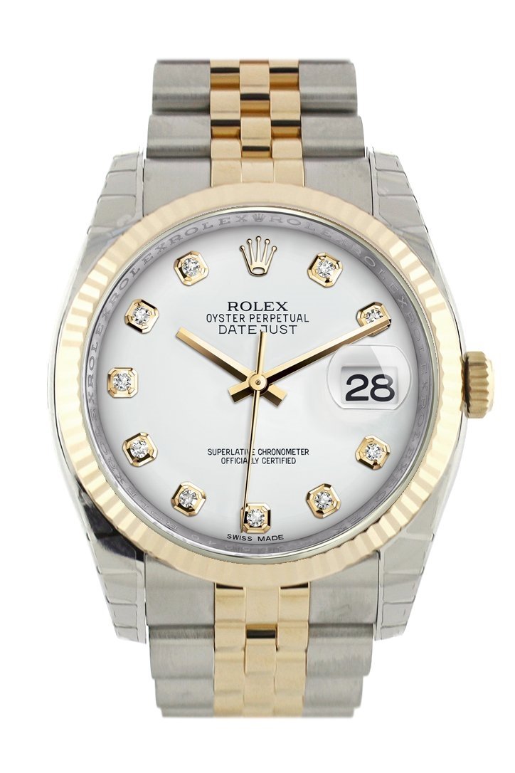 rolex datejust two tone diamond dial