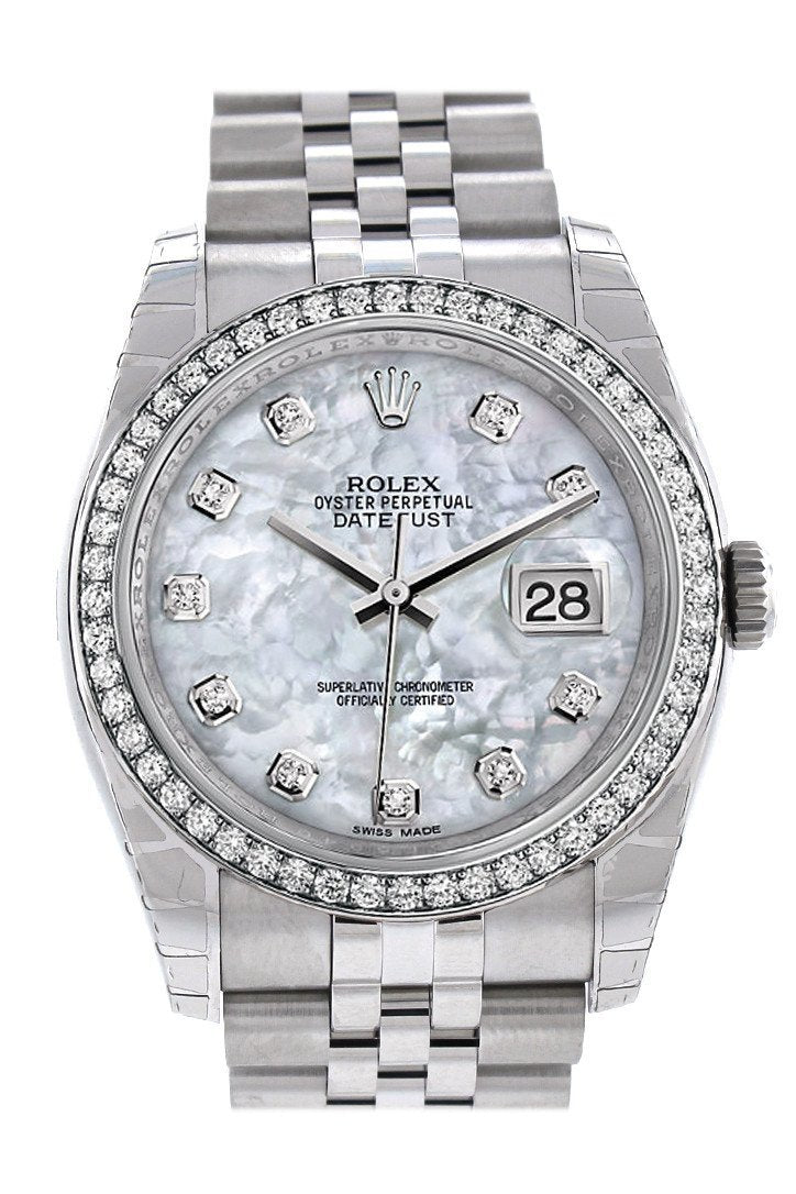 rolex datejust mother of pearl diamond bezel