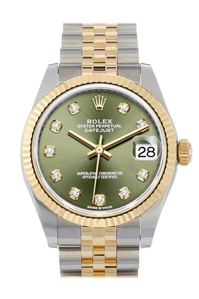 rolex datejust 31 olive green