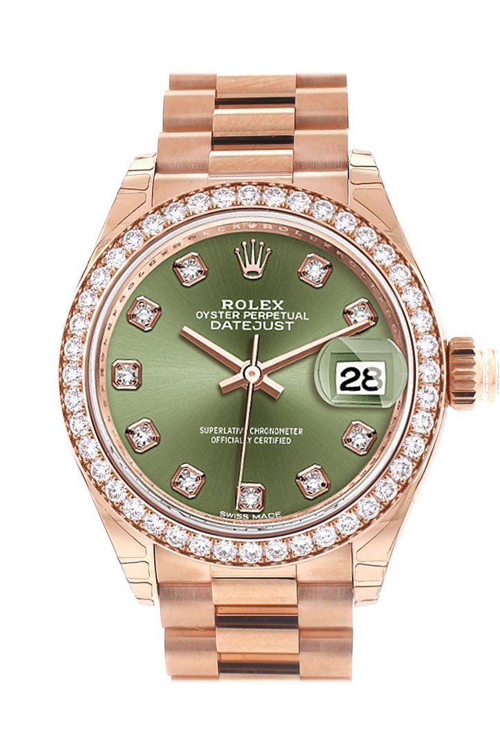 rolex green dial rose gold