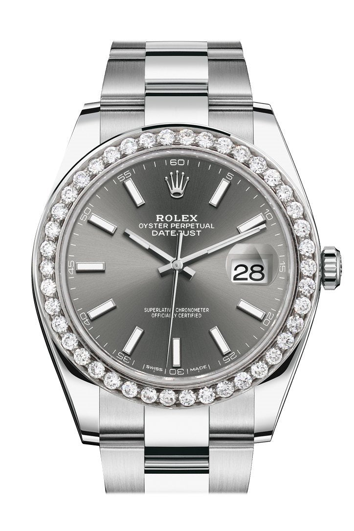 datejust rhodium diamond dial