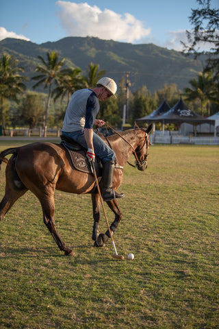 Doug Lange practicing his polo