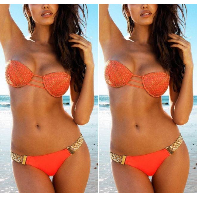 bustier push up bikini