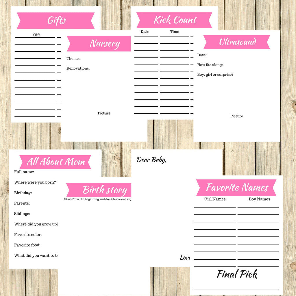 pink-theme-pregnancy-memory-book-journal-printable-35-pages-instant