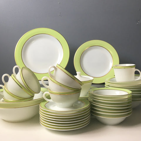 Pyrex lime banded china set