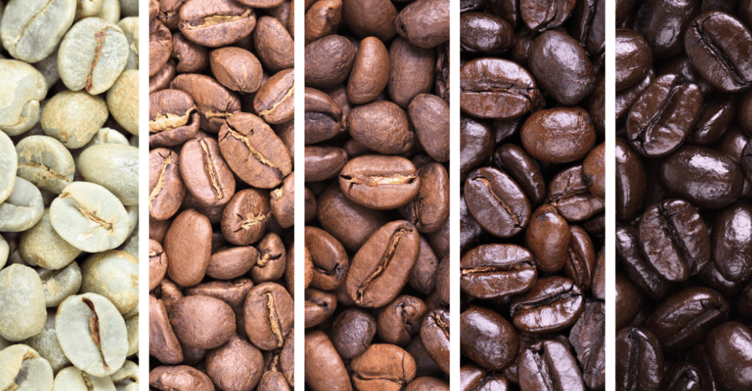 Grades of colouration on coffee beans