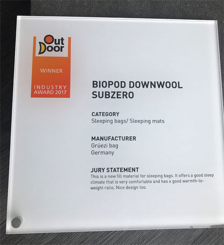 gruezi-bag-OutDoor-Industry-Award-2017-Biopod-DownWool-Subzero