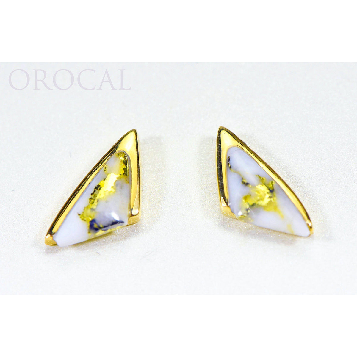 14K Gold Yellow Gold Casting Gold Quartz Earrings Orocal EBZ4MMQ Genuine Hand Crafted Jewelry