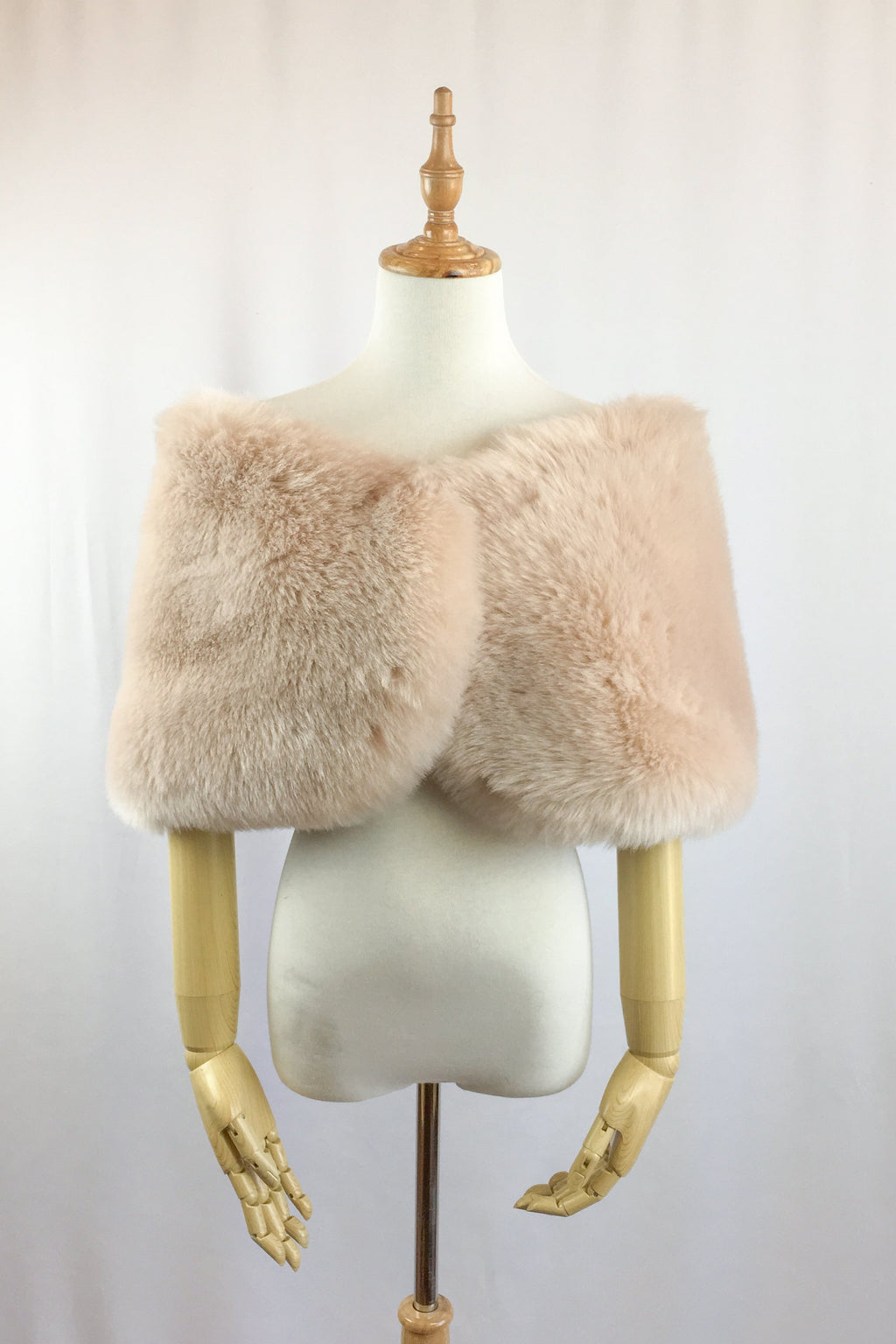 blush faux fur wrap