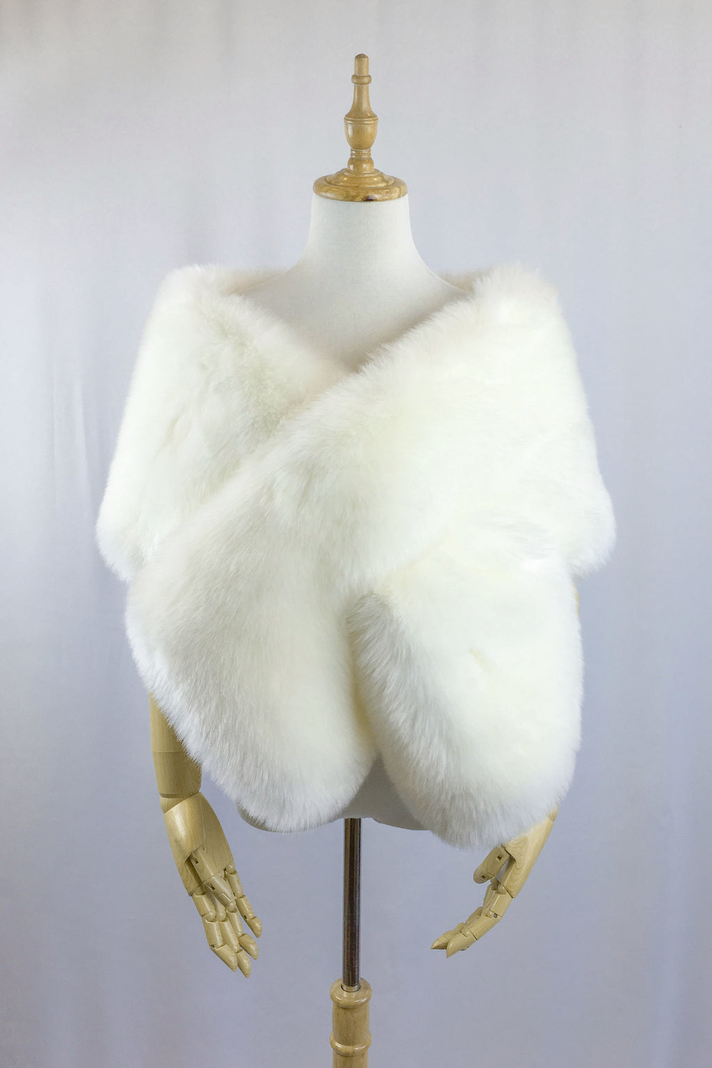 black and white fur shawl