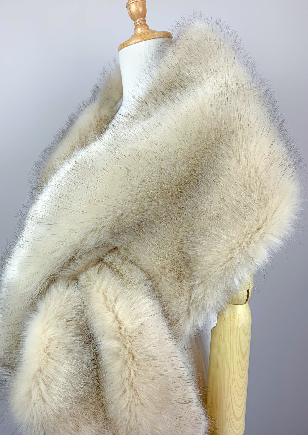 beige fur shawl