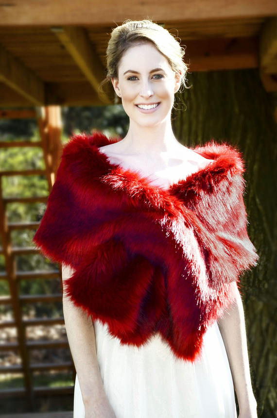 fur wraps for wedding guests