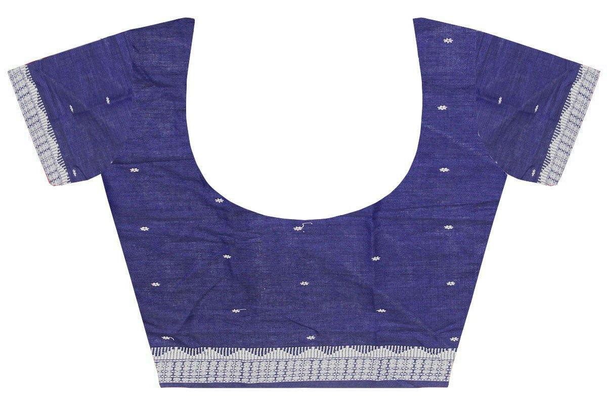Ikkat Blouse material - Handloom Cotton with Beautiful Design-Blue ...