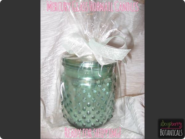 mercury glass hobnail candles ready to ship