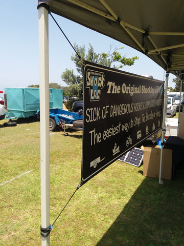 The Shockloc Tarp / Banner Tie is also great for attaching / putting up banner