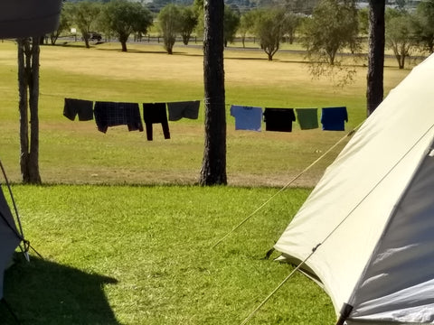 Shockloc Travel / Camping Clothesline / Washing Line can be put up anywhere anytime there is a bit of sun & two trees