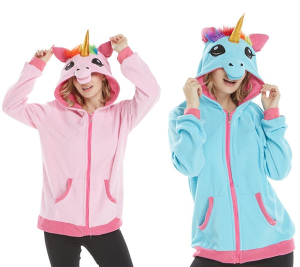 unicorn zip up hoodie