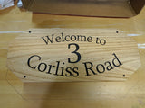 cnc carved address sign - 3 corliss road