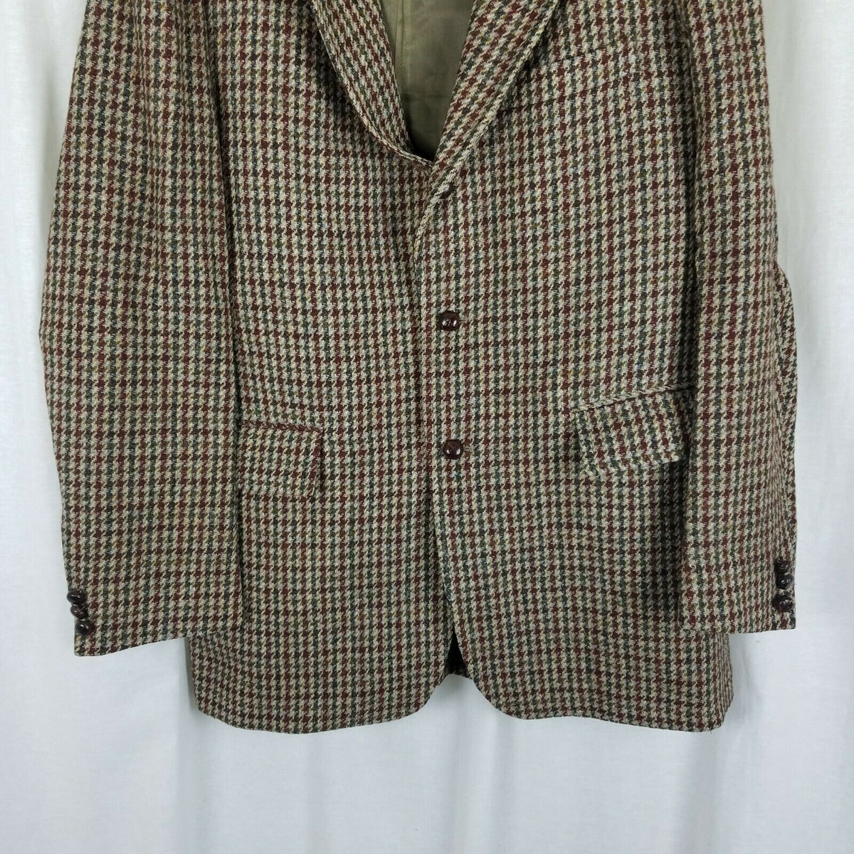 Vintage HARRIS Bartleigh Tweed Blazer Brown Check Wool Sport Coat